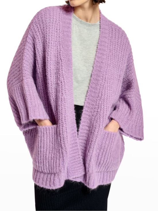 Sweaters - Essentiel Antwerp Castrid Mohair Cardigan Lavender Oversized Cozy